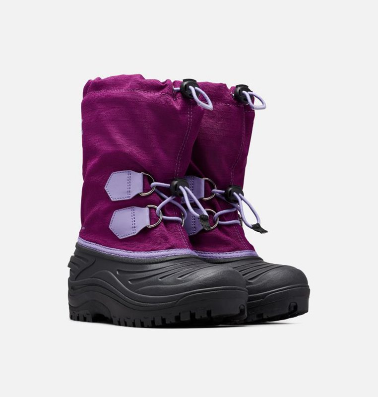 Kids Snow Boots Purple/Black - Sorel Childrens Super Trooper™ - 467053-NFD